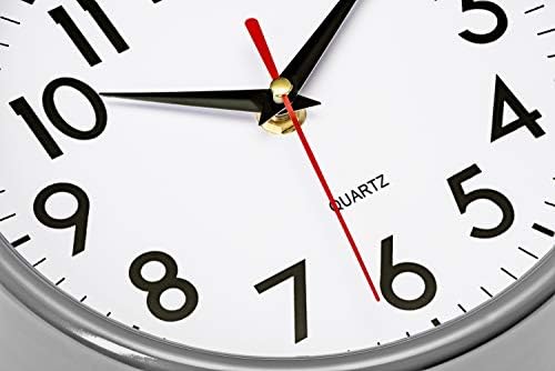 Bernhard Products Silver Wall Clock 8" Silent Non-Ticking Quality Quartz - Image 4