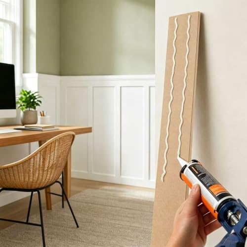 94.5 x 54 Inch MDF Premade Board and Batten Paintable Wainscoting Kit - Image 3