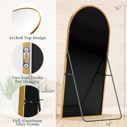 76"x34" Arched Full Length Mirror - Image 5