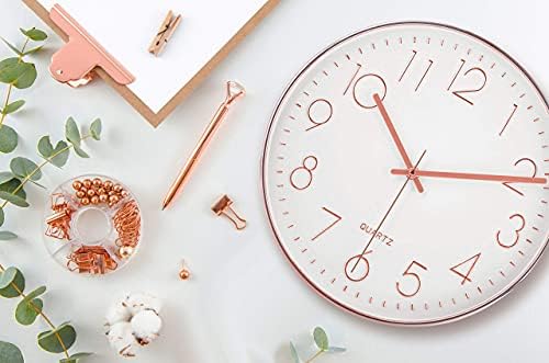 Bernhard Products Rose Gold Wall Clock 12 Inch Silent Non-Ticking Quality - Image 6