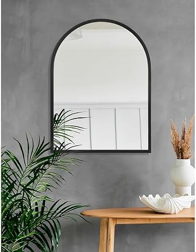 Arch Wall Mirror Bathroom Mirror Black Metal Framed Mirror, Arched Wall Mounted - Image 4