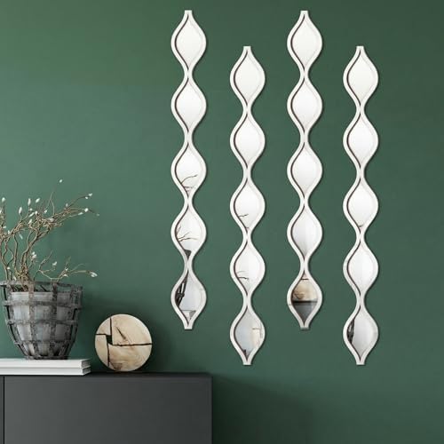 Qunclay 4 Pcs Teardrop Mirror Wall Art Decorative Mirror Wall Decor by Qunclay