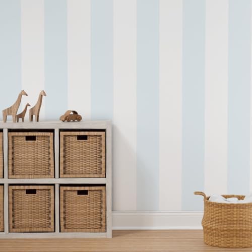 Spoonflower Stripe Soft Colors Peel and Stick Removable Wallpaper - Image 7