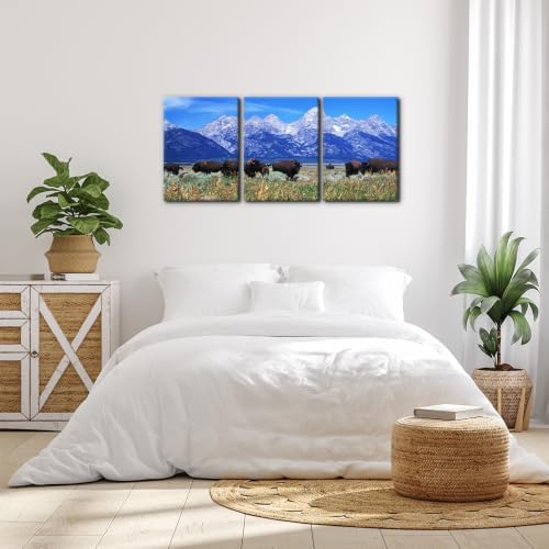 Pacimo Framed Native American Bison Modern Wall Art - Image 4