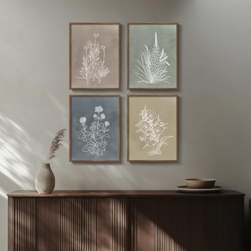 Framed Vintage Neutral Boho Botanical Wall Art - Image 3