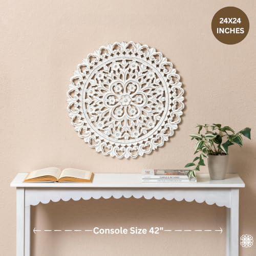 JFY Designs Donna Hand Carved Wood Medallion Wall Panels Bedroom Décor - Image 2