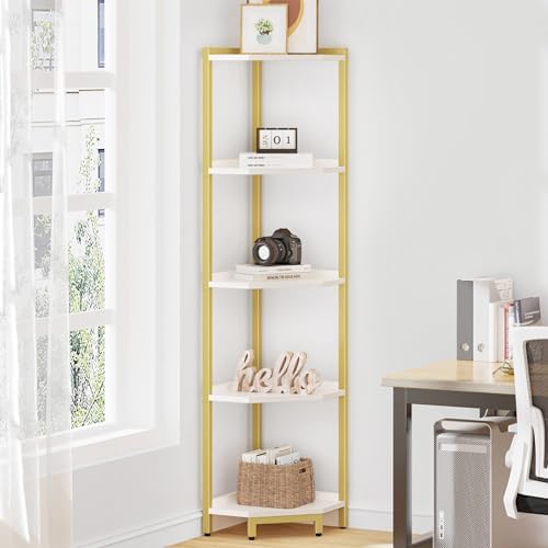 Hzuaneri Corner Shelf Stand 5-Tier Corner Bookshelf Storage Standing Shelf by Hzuaneri