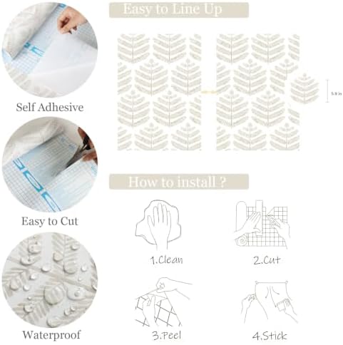 Orainege Peel and Stick Wallpaper Beige Leaf Wallpaper Boho - Image 5