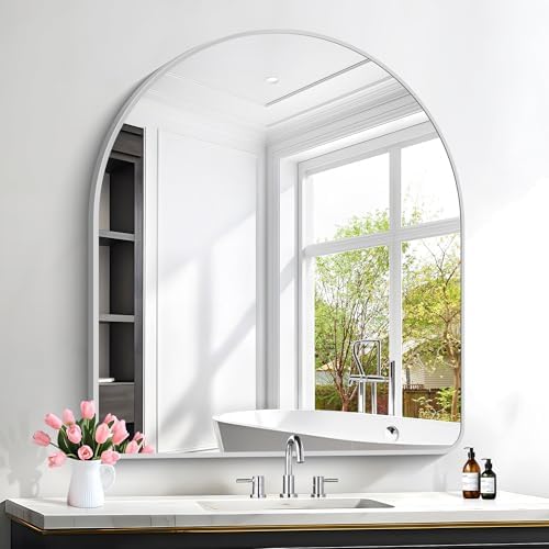 FORBATH Large Arched Wall Mirror 40x36 Inch, Arched Mirror by AvaMalis