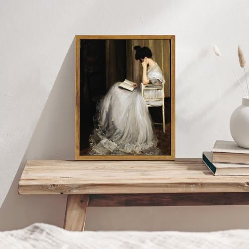 KBKBART Vintage Wall Art, Framed Canvas Art Mid-Century Lady Classical Women - Image 7