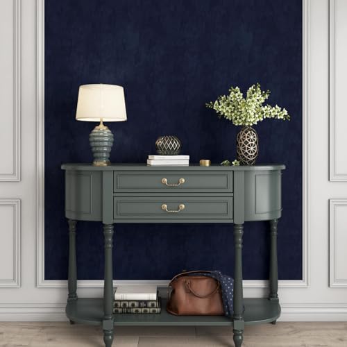 YENHOME 30"X118" Blue Velvet Wallpaper Texture Blue Vintage Peel and Stick - Image 5