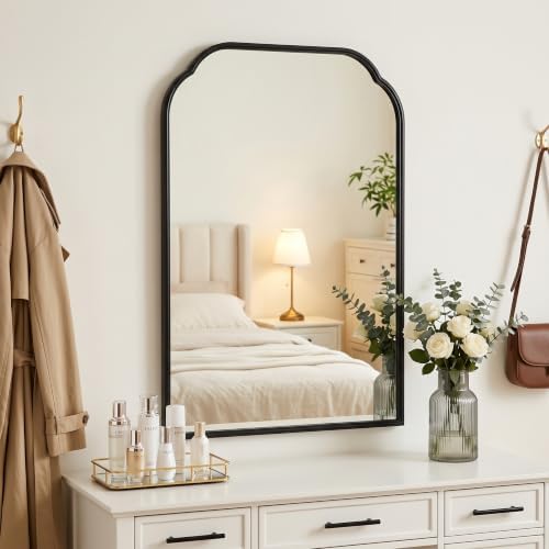 36"x24" Black Bathroom Scalloped Mirror, Rust-Proof Metal Frame - Image 6