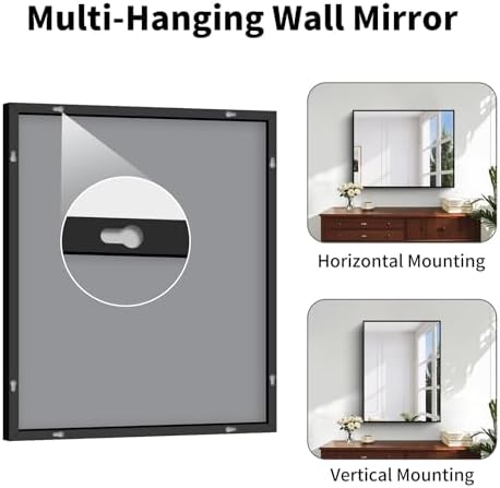 Koonmi Black Bathroom Mirror for Over Sink, Metal Framed 36"x24" Wall Mirror - Image 5