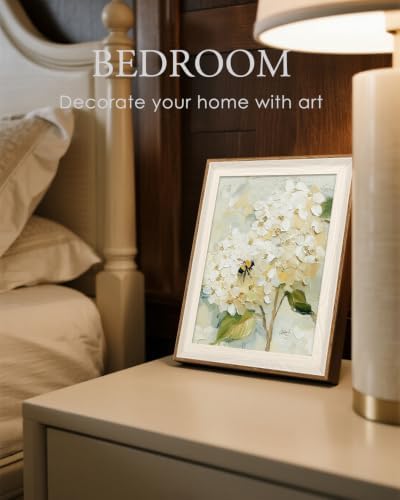 VIYYIEA Framed Impressionist Hydrangea Wall Art - Image 4