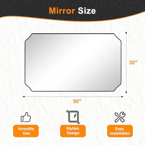 Delma Bathroom Vanity Mirror, Scalloped Round Corner Wall Mirror, - Image 3