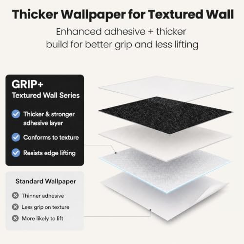 Black Peel and Stick Wallpaper for Textured Walls Enhanced-Grip Adhesive - Image 4