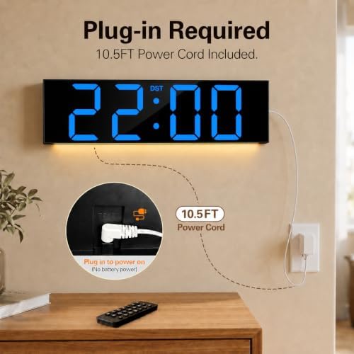 JALL 22" Extra Large Digital Wall Clock, Giant LED Display - Image 3