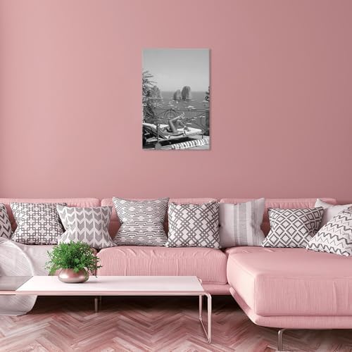 Retro Woman Sunbathing Poster Sexy Hot High Heels Girl Canvas Wall Art Black - Image 5