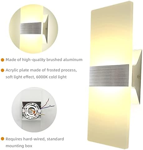 KICAAO Modern Wall Sconces Set of Two, Led Wall Light 10w, Warm Light 2700K - Image 5