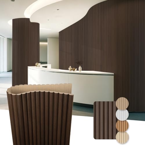 Art3d Roll-Flat Beaded Wood Slat Wall Panel, 94.5 x 23.6 in by Art3d
