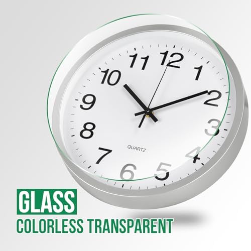 Wall Clock Modern Simple Style Round Plastic Decor Clock Non-Ticking Silent - Image 5