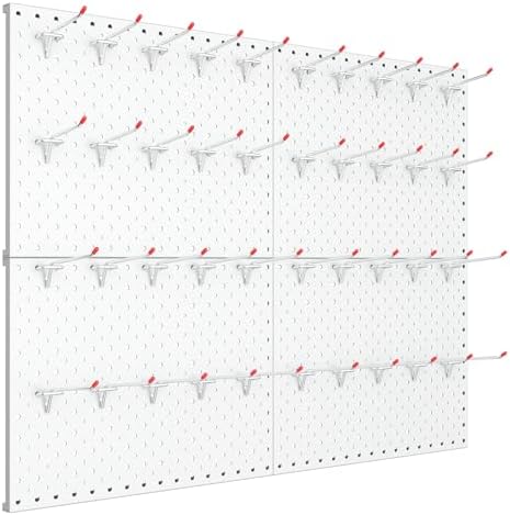 TORACK Metal Pegboard Panels and Hooks, Tool Organizer Peg Board by TORACK