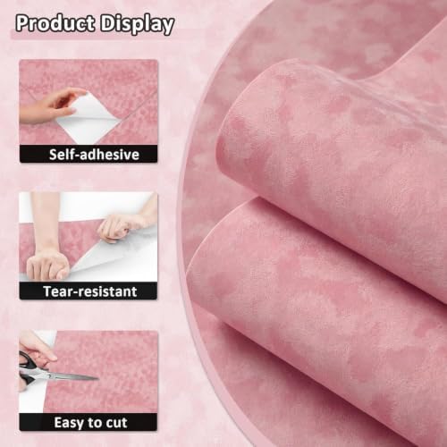 Stickyart Pink Velvet Wallpaper Peel and Stick Fabric Textured Pink Contact - Image 4