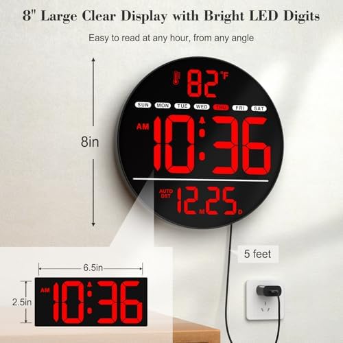 WallarGe Electric Large Digital Wall Clock - Image 2