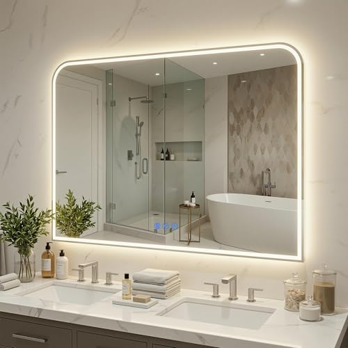 Antok LED Bathroom Mirror 48" L x 36" W, LED Mirror by AntokMirror