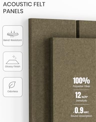 Fluxynara 48" x 36" Large Felt Bulletin Board，Olive Brown - Image 5