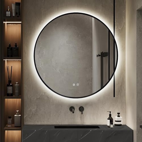 Niccy 30" Round LED Bathroom Backlit Mirror by Niccy