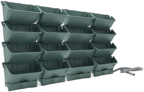 Vertical Wall Planter with 16 Pots, Hanging Garden Plant Flowerpot Holder by Eapmic