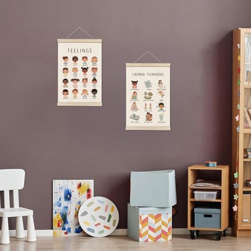 Feelings Emotions Chart for Kids, Calming Techniques Poster Hanger Frame - Image 6
