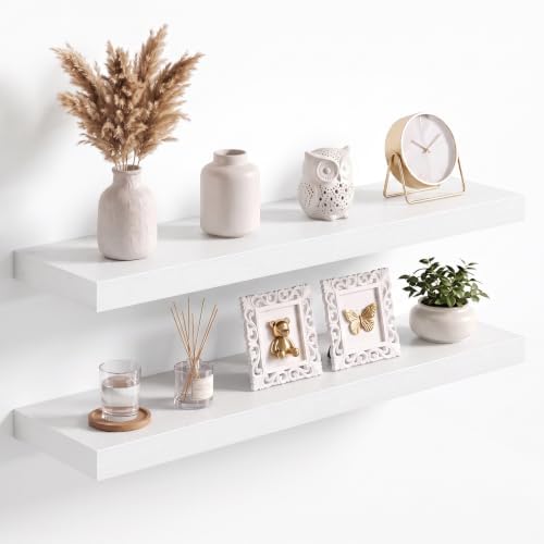 Acovy 30x8in Floating Shelves 2 Pack, Wall Mount Display Shelf by Acovy
