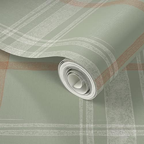 Spoonflower Sage Green Block Peel and Stick Removable Wallpaper - Image 2