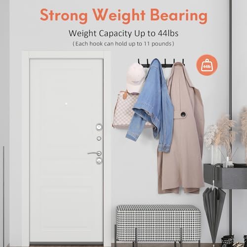 Optish 4 Pack Coat Rack Wall Mount, Coat Hooks Wall Mount, Wall Hooks - Image 3