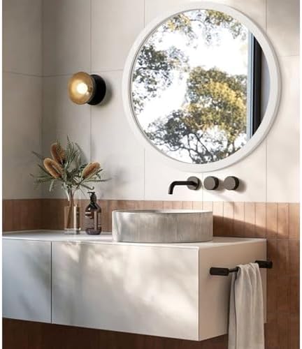 JJUUYOU Large Circle Wall Mirror 24 Inch Large Round Wall Mounted Antique Mirror - Image 3