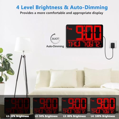 13" Bluetooth Auto Sync Wall Clock - Image 4