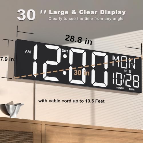 JALL 30" Massive Digital Wall Clock - Image 2