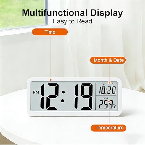 8" LCD Digital Wall Clock with Large Display, Two Operating Modes, - Image 3