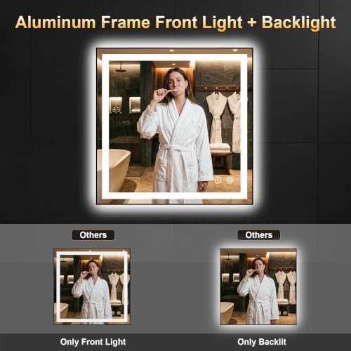 LED Bathroom Mirror with Light, 30x30 Vanity Mirror - Image 6