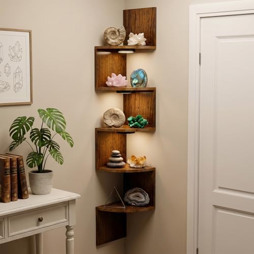HAAYOT Corner Shelf Wall Mounted: 5-Tier Floating Shelves - Image 5