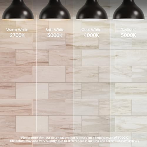 Vamos Tile 100-Piece Glossy Wooden Marble Grain Peel and Stick Backsplash Tile - Image 5