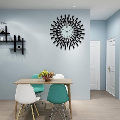 FLEBLE Large Wall Clocks for Living Room Decor Modern Big Silent Wall Clock - Image 2