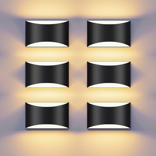 Black Modern LED Wall Sconce, 3 Colors Hardwired Indoor Wall Lights by TingMiao