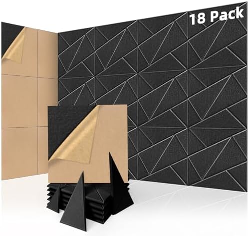 Art3dwallpanels Acoustic Panels 12" X 12", 18 Pack by Art3dwallpanels