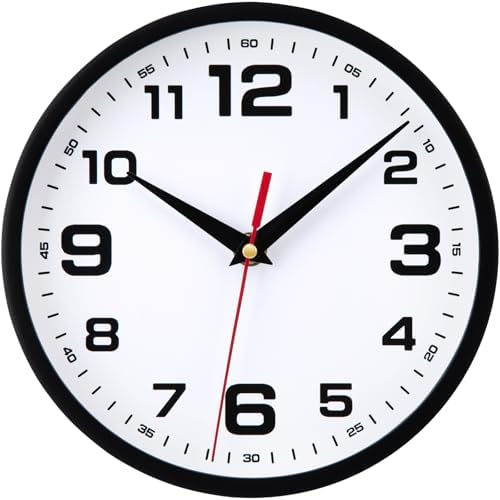 Wall Clock Silent Non-Ticking 8 Inch Clocks Battery Operated by Warminn