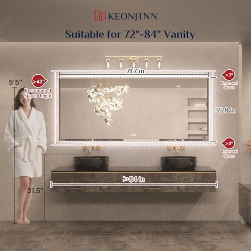 Keonjinn 84"x40" LED Bathroom Mirror - Image 6