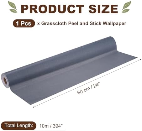 uxcell Grasscloth Linen Textured Wallpaper, 60cm x 10m/24 x 394 Thicker - Image 2