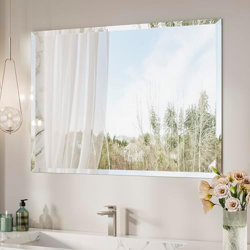 Keonjinn 40 x 30 Inch Frameless Bathroom Mirror by Keonjinn